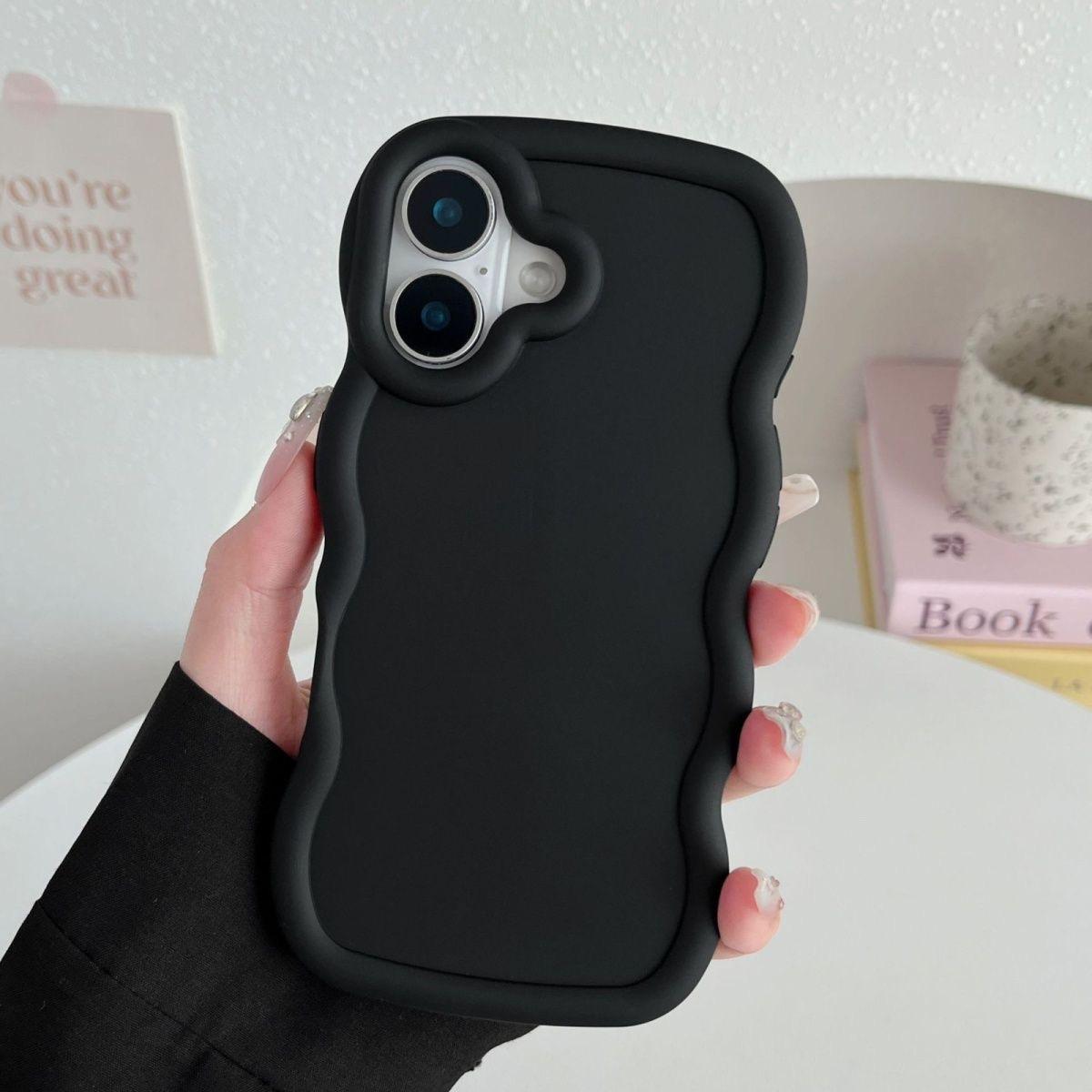 Applicable to apple 17promax mobile phone case wave macaron iPhone16/15/14/12/11 simple DIY iPhone16