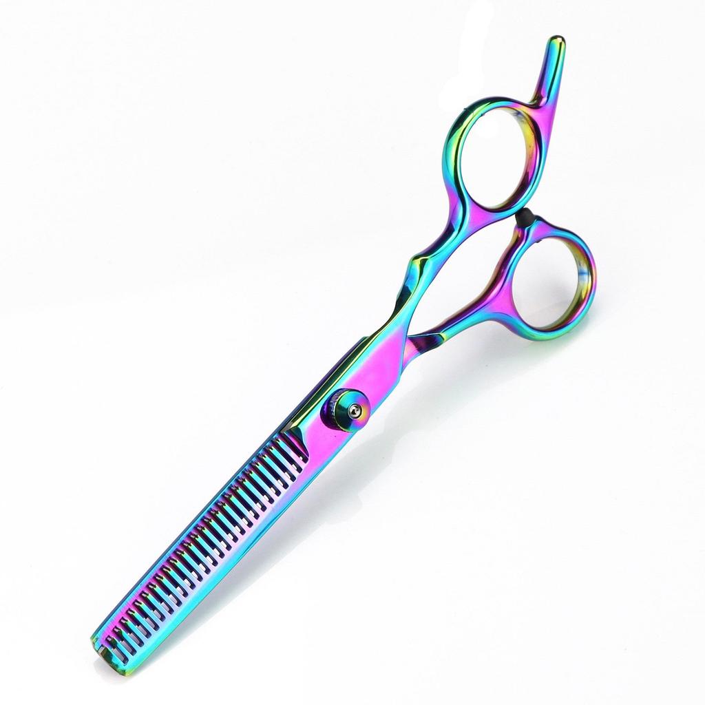 6.0-Inch Color Hairdressing Scissors Set: High Screw, Straight, Serrated, Thinning Scissors