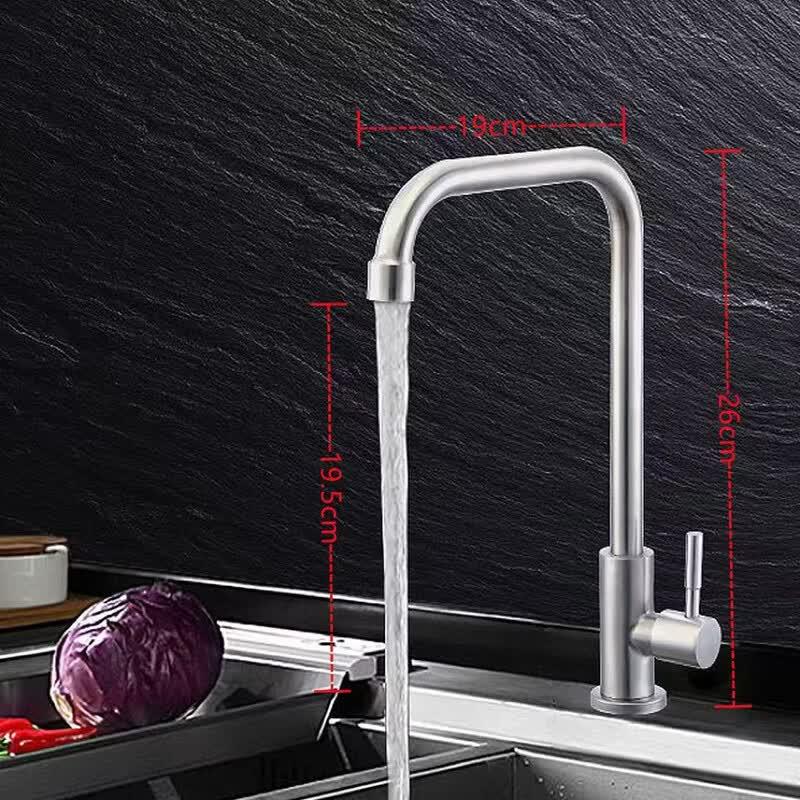 TLXT Stainless Steel Single Cold Kitchen Faucet