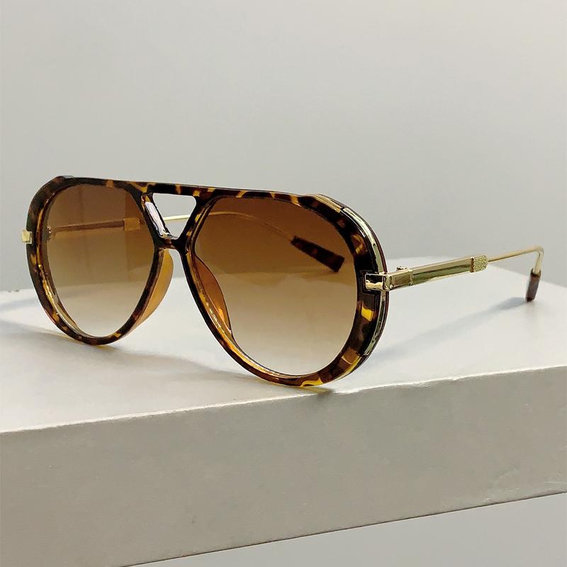 1/2 Pcs Vintage Pilot Sunglasses Fashion Double Bridge Gradient Multi-color Casual Shades Women Trendy Luxury Design Sun Glasses