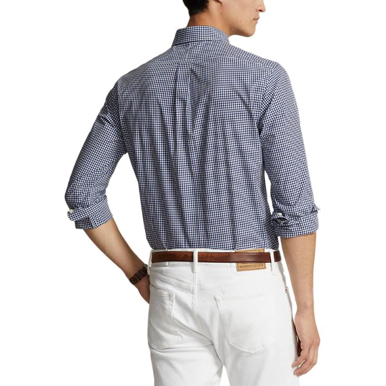 Polo Ralph Lauren Logo Plaid Print Single-Breasted Long Sleeve Shirt Men shirts Blue 710929342-001