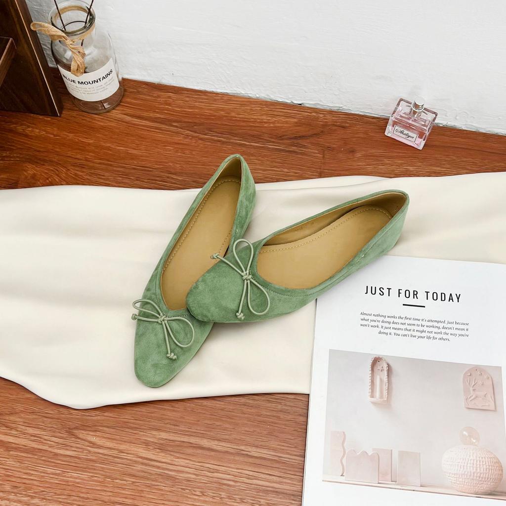 2025 new bow soft-soled casual shoes French outer wear high-end sense one-pedal shallow single shoes women's summer versatile