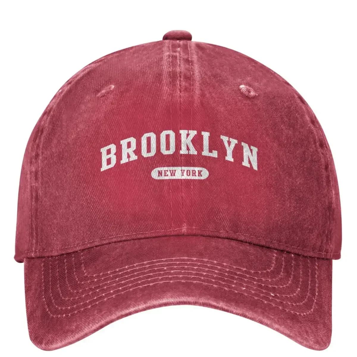 

Brooklyn White Letter Print Denim Baseball Cap Outdoor Gym Hip Hop Hats Summer Unisex Unisex yk Retro Design Baseball Caps One Size