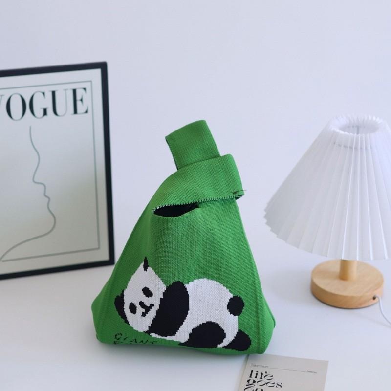 Gestrickte Handtasche im chinesischen Stil mit Riesenpanda – süße, gewebte Souvenir-Geschenktasche
