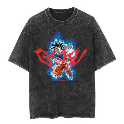 Men's Tees Polos Japanese Classic Dragon Ball Cartoon Anime Oversize High Street Vintage Washed Distressed2
