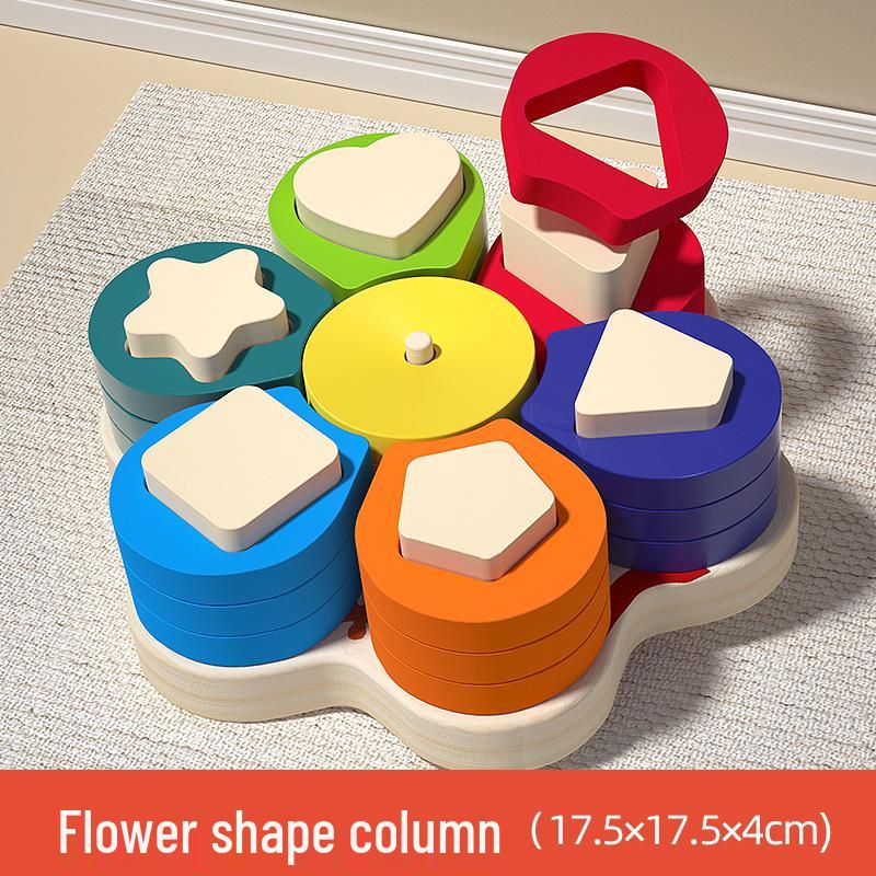 

Монтессори Игрушка-пазл с кольцами для сортировки по форме и нанизывания для детей 3-6 лет