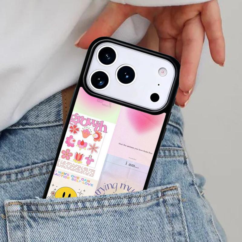 art pastel icons positive words Phone Case for iPhone 16e 15 14 13 12 17 Pro Max Plus Air 17pro Cover Coque
