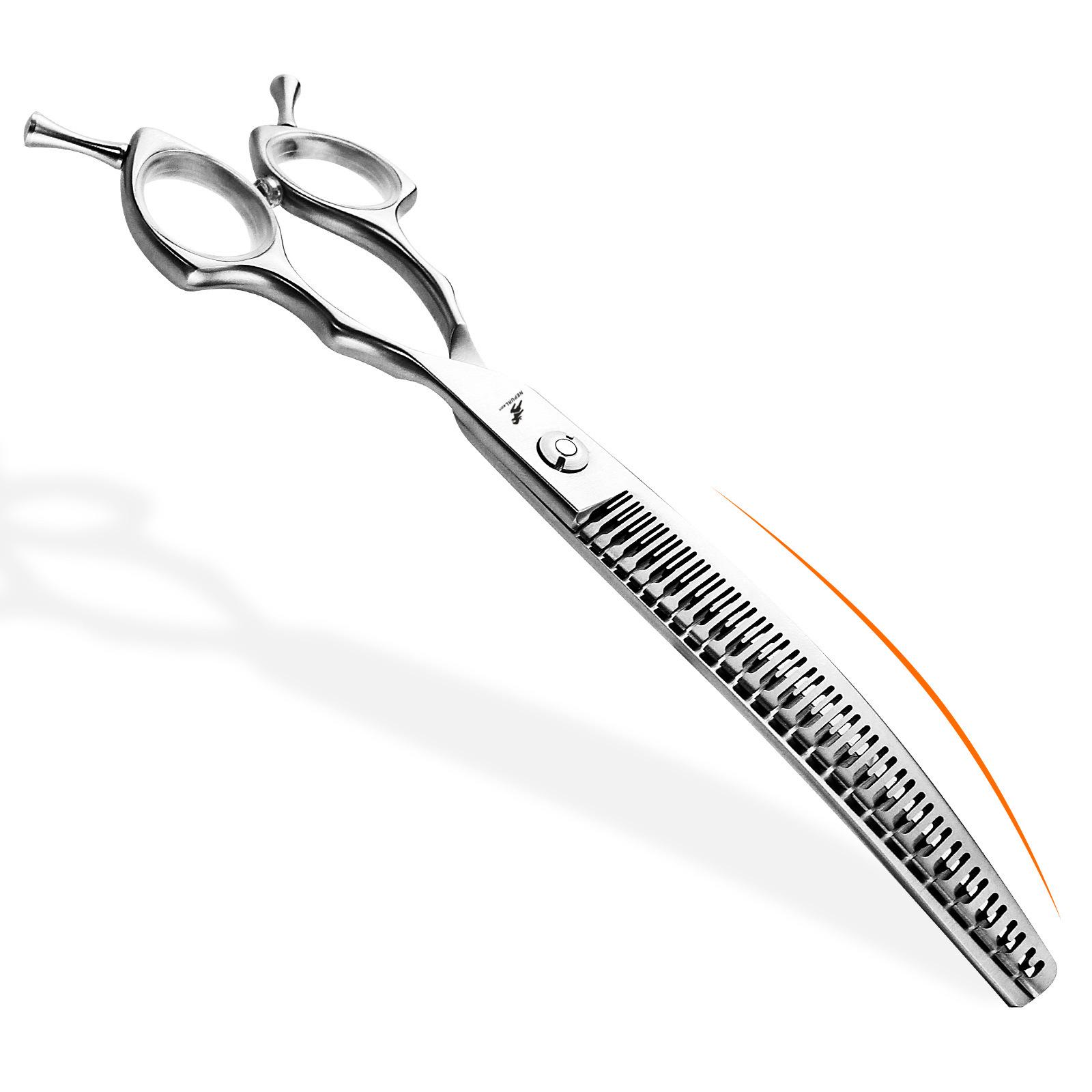 7.5-inch Curved-Tooth Thinning Shears for Professional Pet Grooming