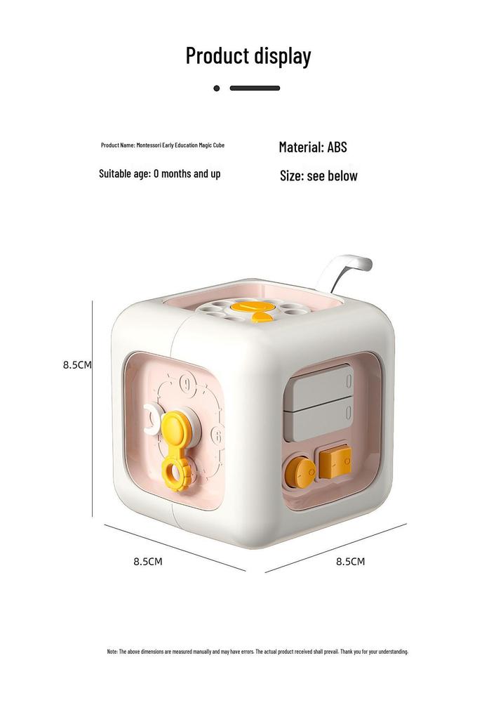 Multifunctional Montessori Six-Sided Educational Baby Activity Cube Toy
