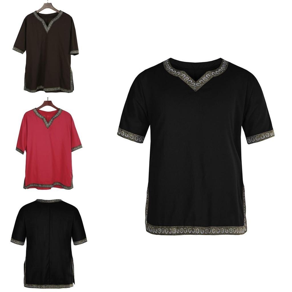 Stylish V-neck Medieval Tunic Top Shirt For Men Perfect For Renaissance Festivals