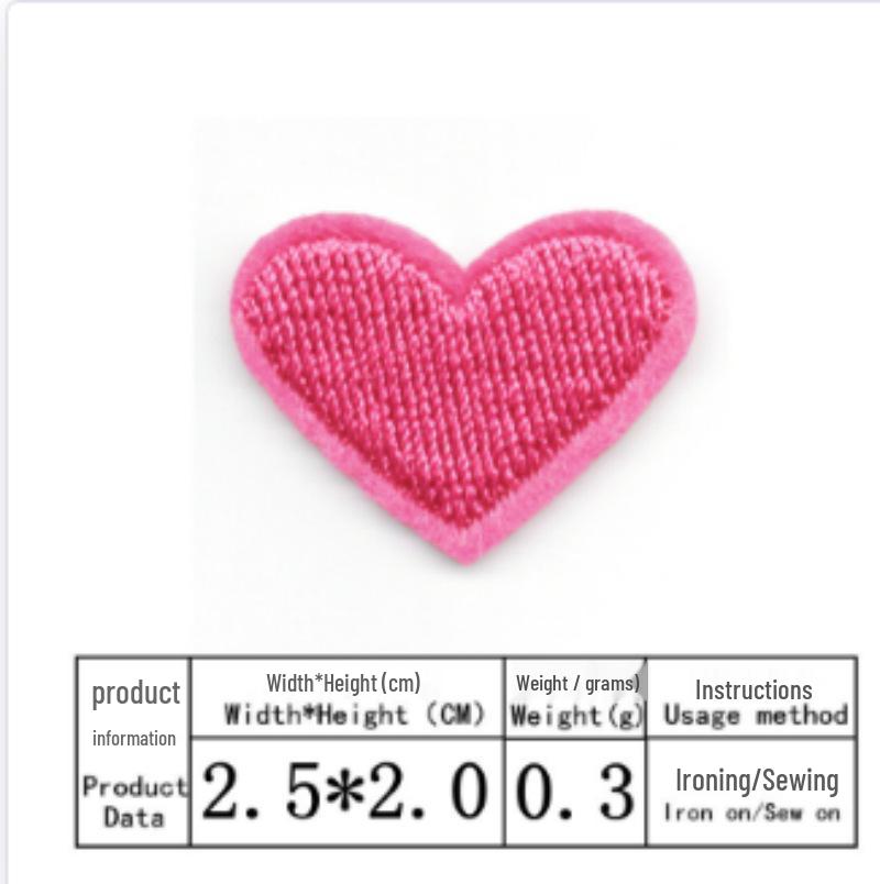 Heart Embroidery Iron-on Patch for Clothing, Shoes, Hats, and Bags