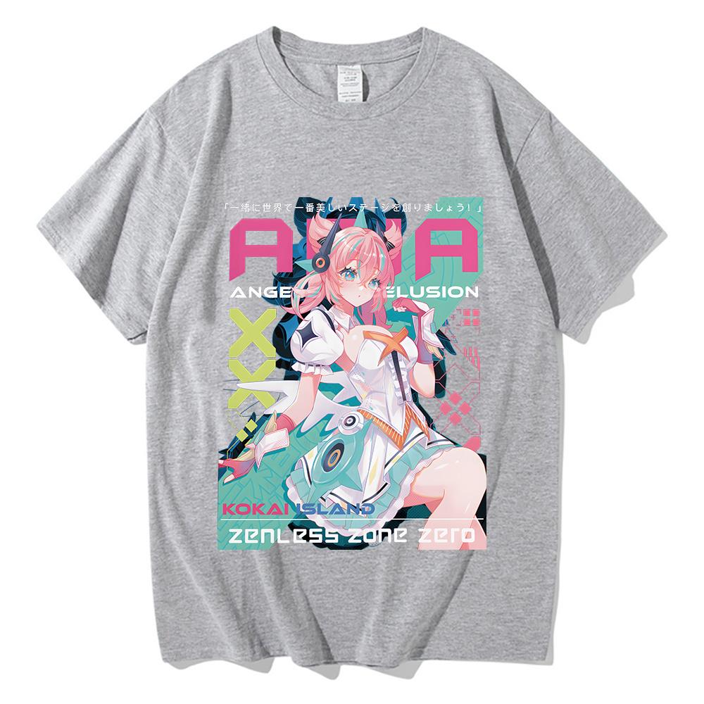 Summer Zenless Zone Zero Cotton T Shirts ZZZ Aria T-Shirt Gacha Gaming Tee Unisex Popular Trends Harajuku Anime Graphic Top