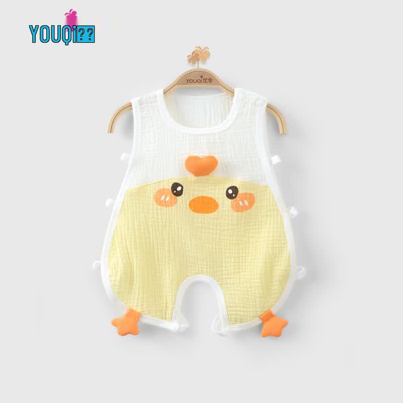Unisex Baby Summer Lightweight Cotton Romper 90 абрикосовый