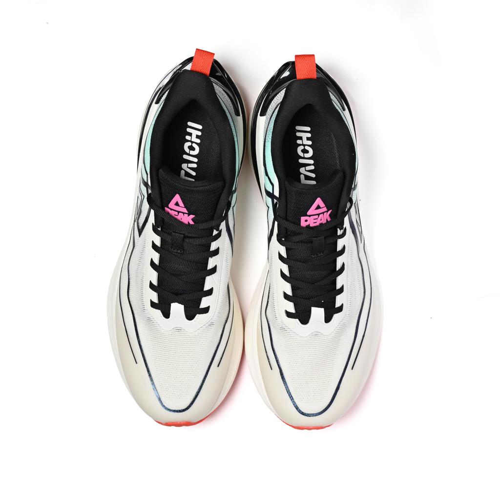 Peak TAICHI LIGHT SHUTTLE EXT51461H Men's Running Shoes, White/Black/Green, Size 26.5cm, E