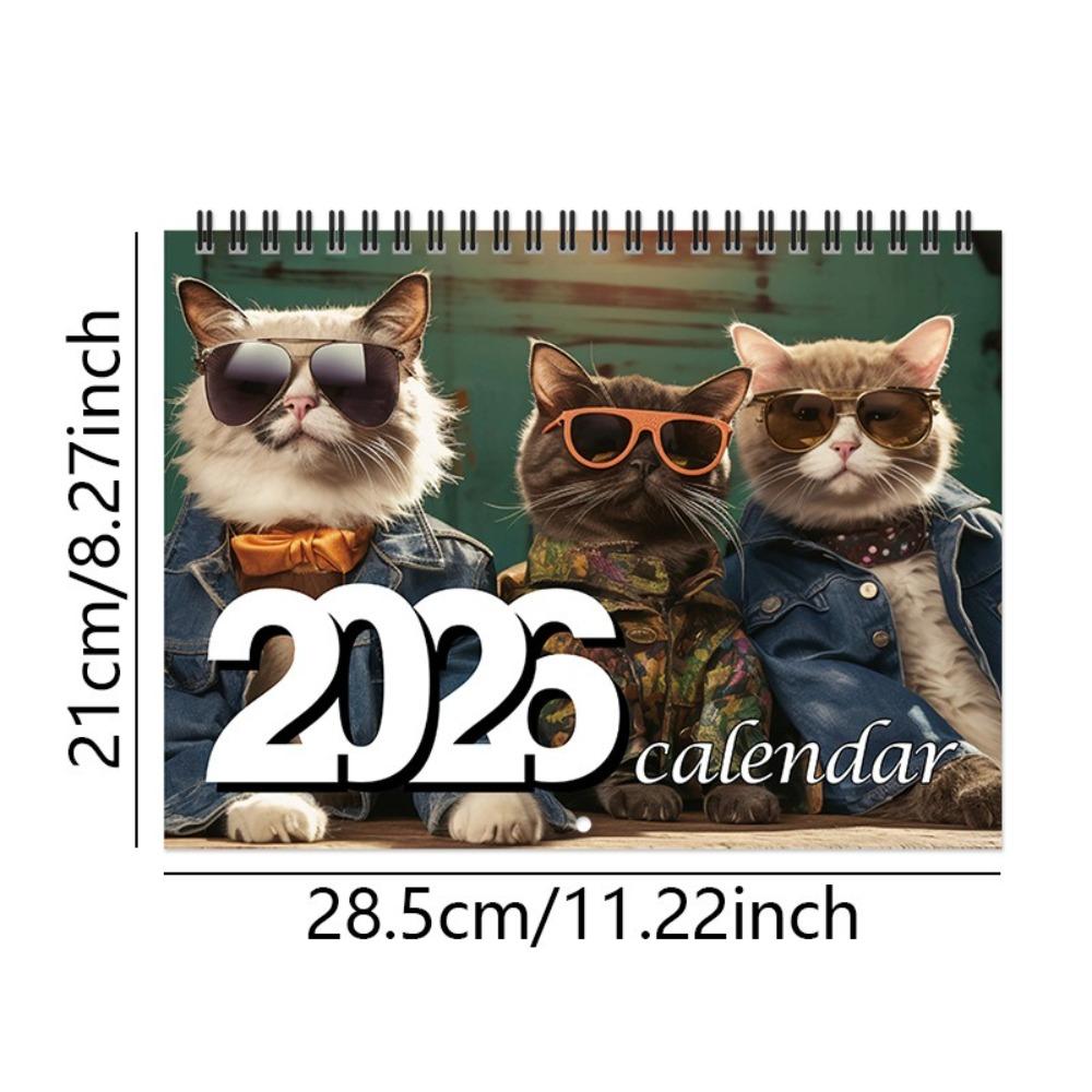 Hanging Loop Cat Calendar Durable Construction Monthly Planner Kitten Wall Calendar  Office Decor