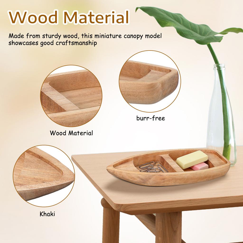 Wooden Small Classic Natural Boat Nautical Party Decorations Unfinished Canoe DIY Craft Wooden Sailboat Decor Sailboat