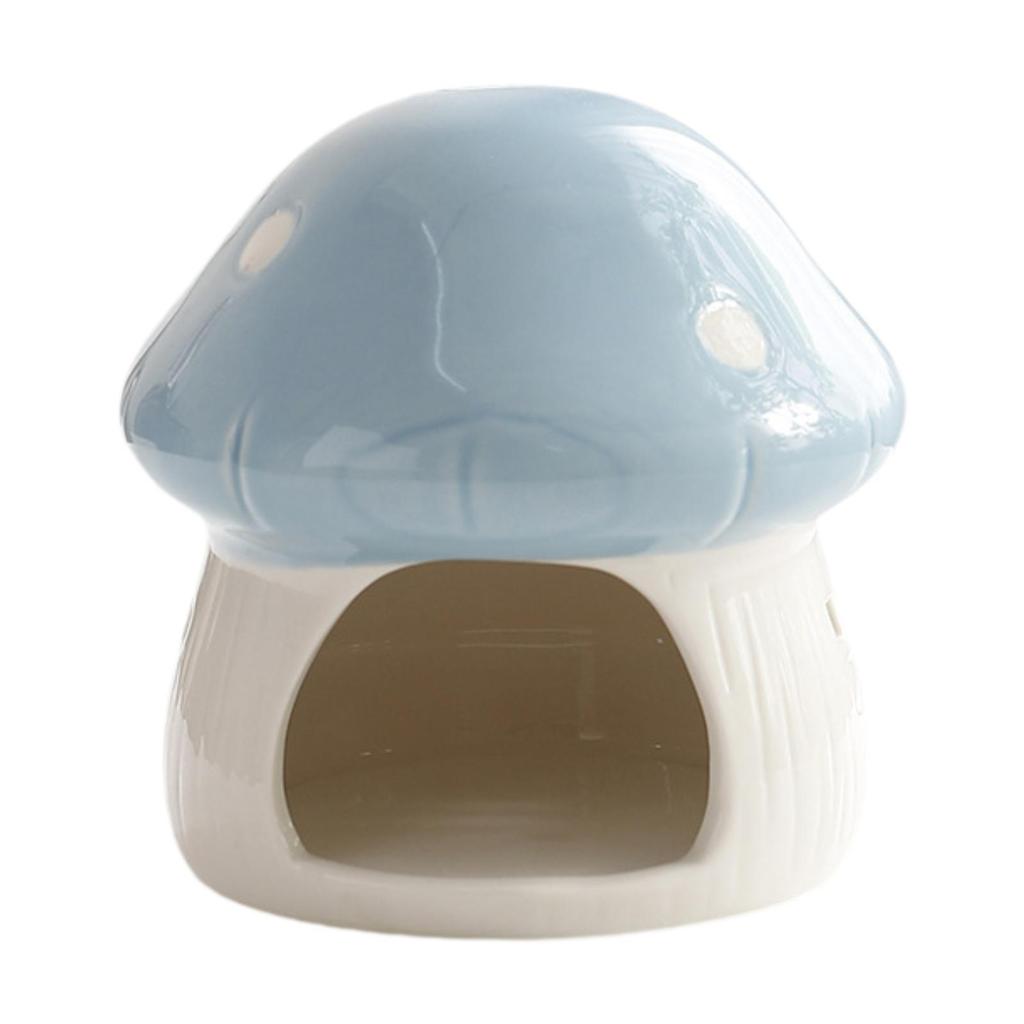 Ceramic Hamster House, Sturdy Guinea Pig Hideout, Mushroom Shaped Cave Habitat for Small Animals Dwarf Hamster Chipmunk