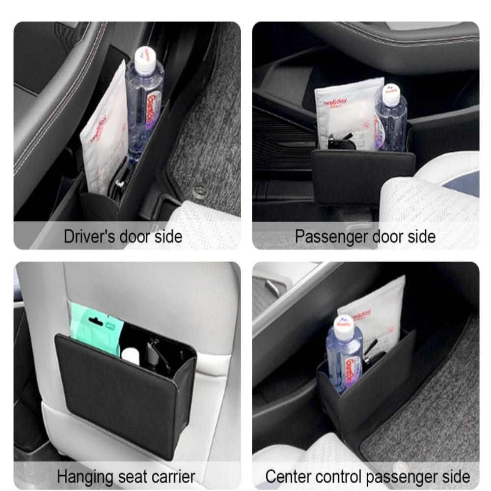 Portable Car Trash Can Hanging Storage Box Multi-functional Storage Foldable Seat Back Storage Box Car Interior Accessories