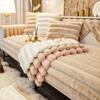 3D Plush Sofa Mat Winter Thick Sofa Cover Universal Warm Cushion Sofa Cover Towel Fundas De Sofa Puff Fur Sofa Cover 3 Seater
