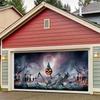 JIT 1pc Halloween Spooky Pumpkin Skull Graveyard Embroidered Garage Door Decorative Hanging Clothzyc