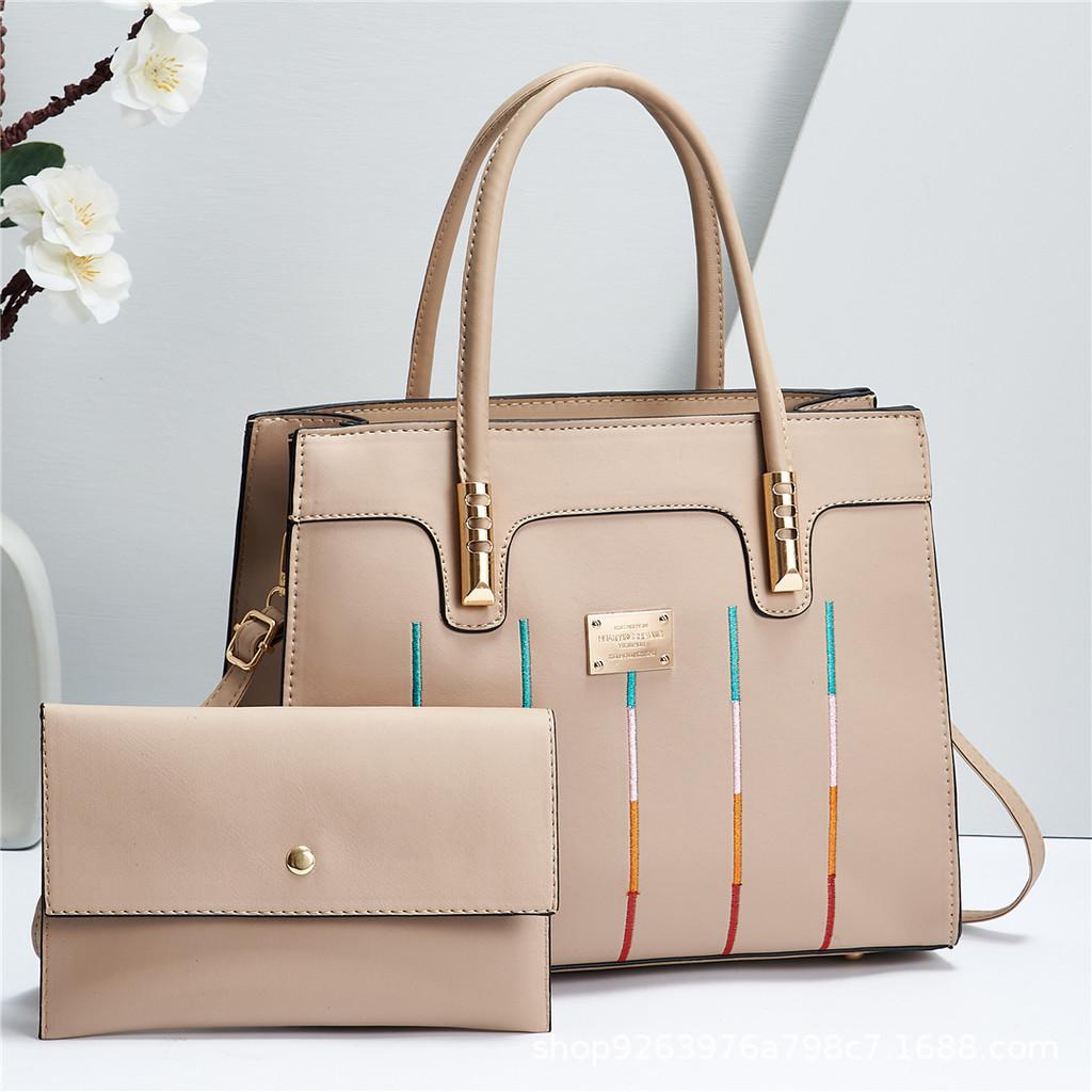 Stylish Colorblock Letter Handbag For Women With Soft Handles And Medium Size