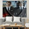 1PC Two Men In Suits Damon Tapestry Accessories Playroom Tapestry, for Bedroom,Livingroom, Dormitory Room Wall Decor Fan Birthday Gifts