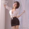 Feimu Sexy Secretary Lingerie Set: See-Through Professional Suit with Skirt