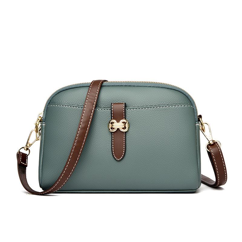 

Универсальная сумка кроссбоди на одно плечо из мягкой кожи зелёный