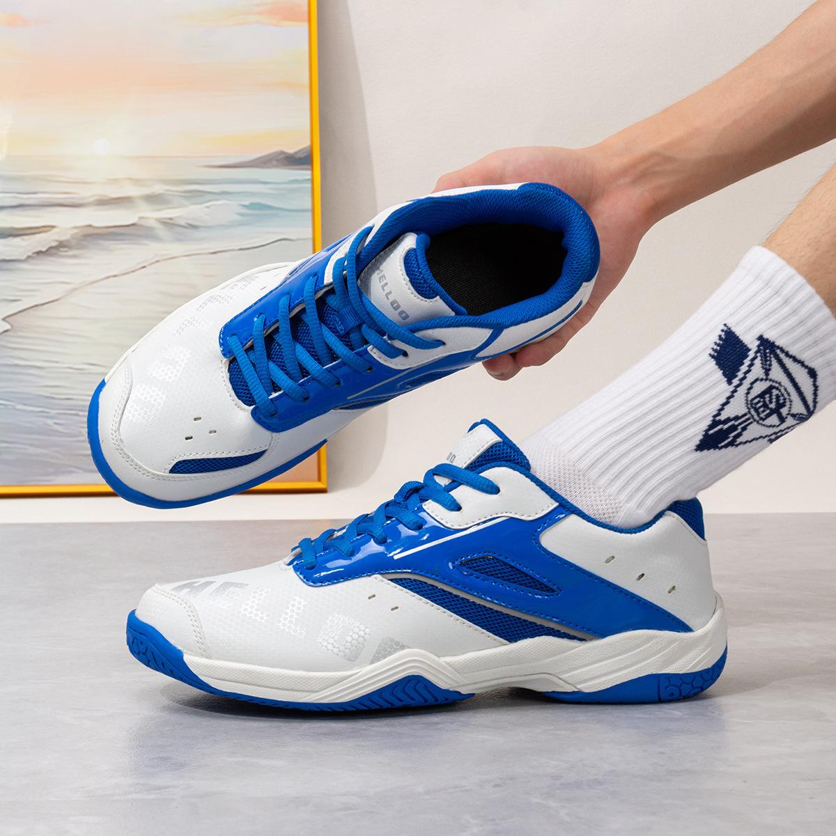 

Нескользящие дышащие мягкие амортизирующие дезодорирующие износостойкие теннисные кроссовки мужская спортивная серия профессиональные тренировочные спортивные кроссовки 45 синий