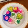 Color acrylic smiley face irregular hairpin back head high cranial top ponytail clip 2025 new personality trendy hair accessories