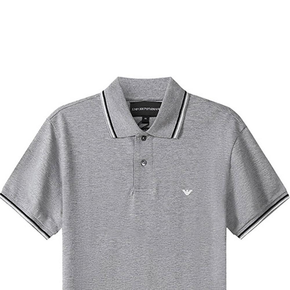 Emporio Armani FW21 Cotton Short Sleeve Polo Shirt Men Tops Gray 8N1FB41JPTZ0627