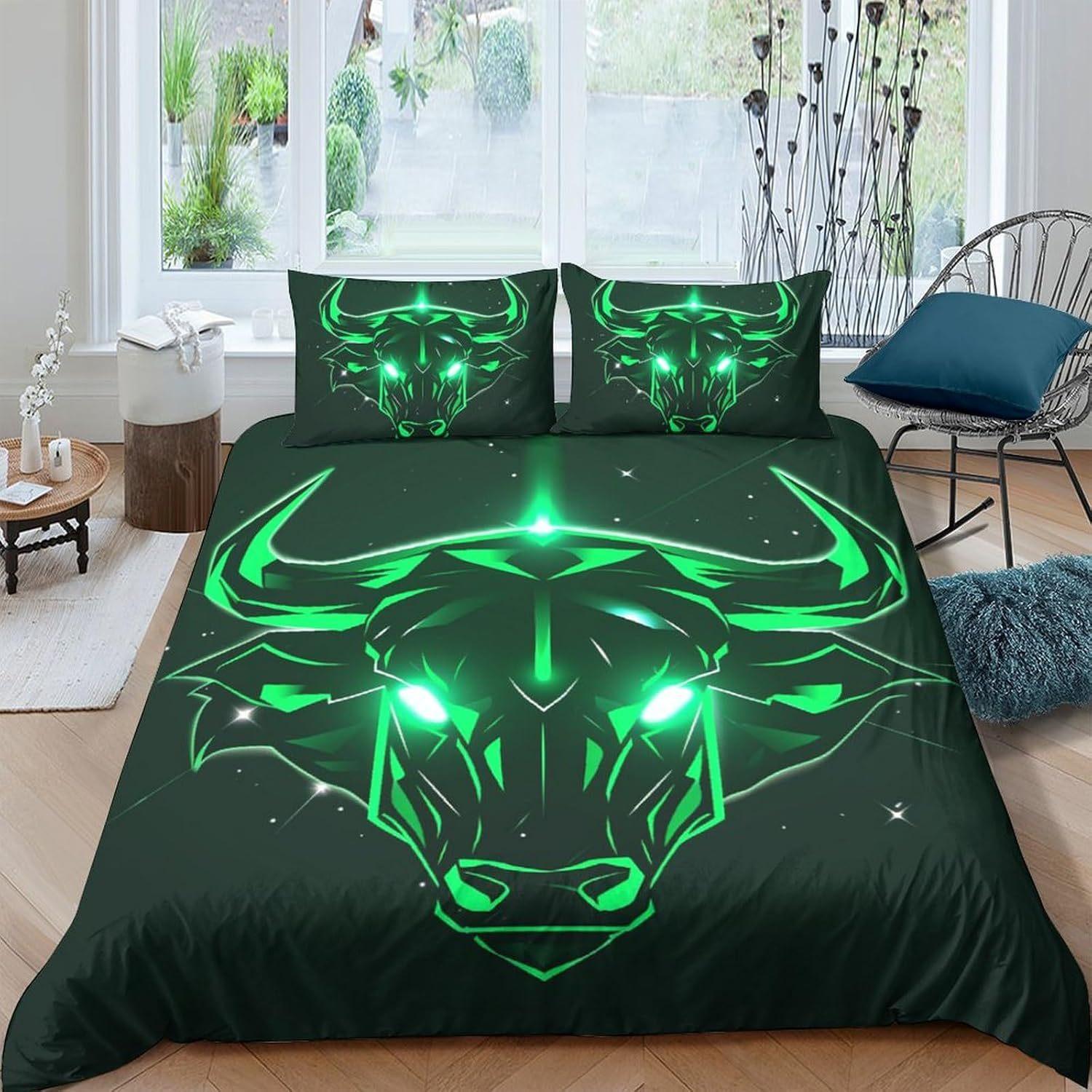 

Three-Piece Science Fiction Cow Digital Printing 3D Quilt Cover Bedding Home Textile Quilt Cover EU single 135*200