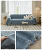 Sofa Towel Living Room Sofa Cover Solid Non Slip Washable Breathable Tassel Edge Cushion Home Decoration