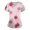 Women's Fashion V-Neck Short Sleeve Overalls With Pockets Printed Tops  Clothes
