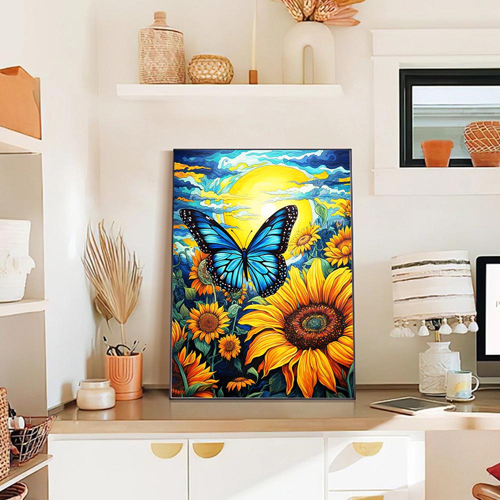 Diy Diamond Painting Mosaic Butterfly Sunflower Full Square/Round Embroidery Cross Stitch Set Animal Floral Home Decor