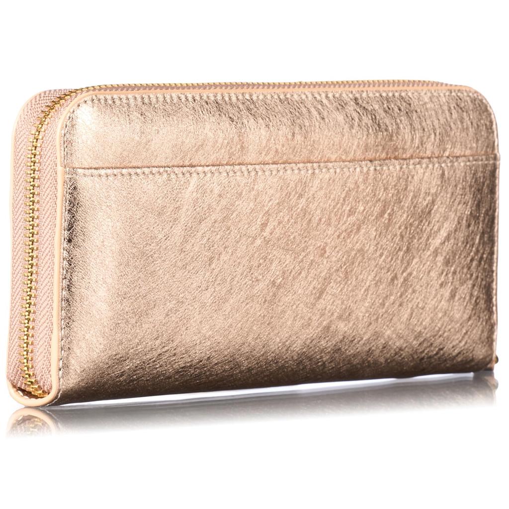 [VOICE] Align Graffiti Italian Cowhide Leather Women's Vertical Card Slot Round Zipper Long Wallet Gift Boxed Gold