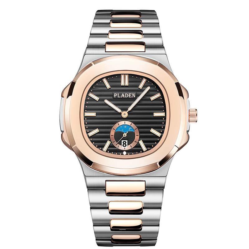 Classic Men's High-end Fashion Business Stainless Steel Waterproof Quartz Watch