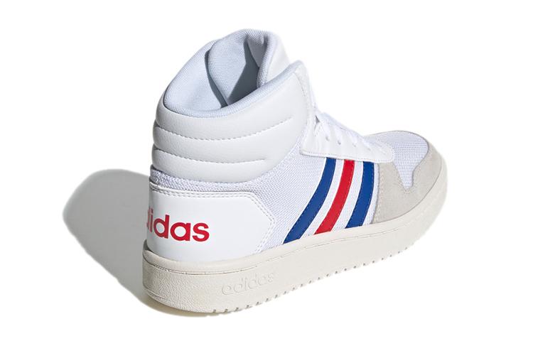 adidas Neo Hoops 2.0 Mid K Abrasion Resistant Breathable Mid Top Vintage Basketball Shoes White Kids' FW9121