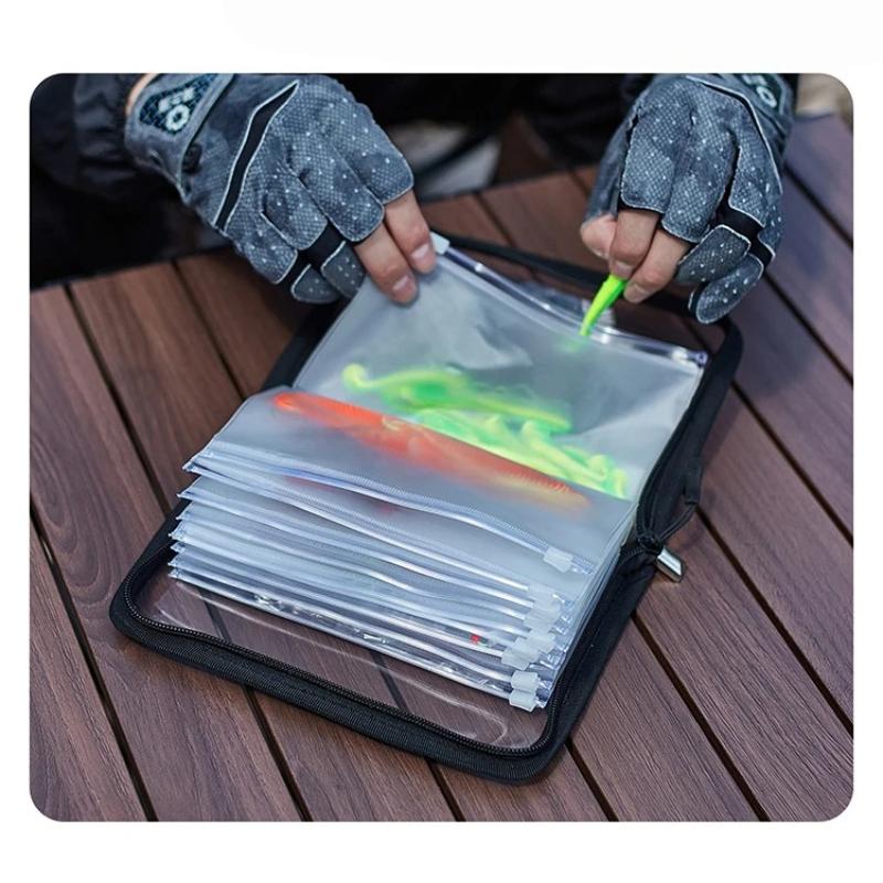 Transparent Luya Bait Bag PVC Partitioned Waterproof Storage Bag Portable Fishing Tackle Accessories Sorting Organizer Pouch
