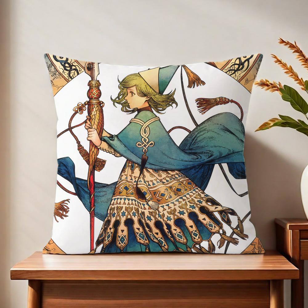 Wwitch cute Hat AAtelier cushion cover For Pillow Printing Sofa Decoration Home Car Room Coffee Shop Office Nordic Simplicity