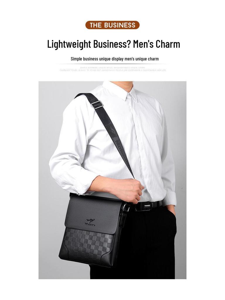 Men's High-End Vertical Crossbody Business Bag - Large Capacity Casual Messenger Briefcase