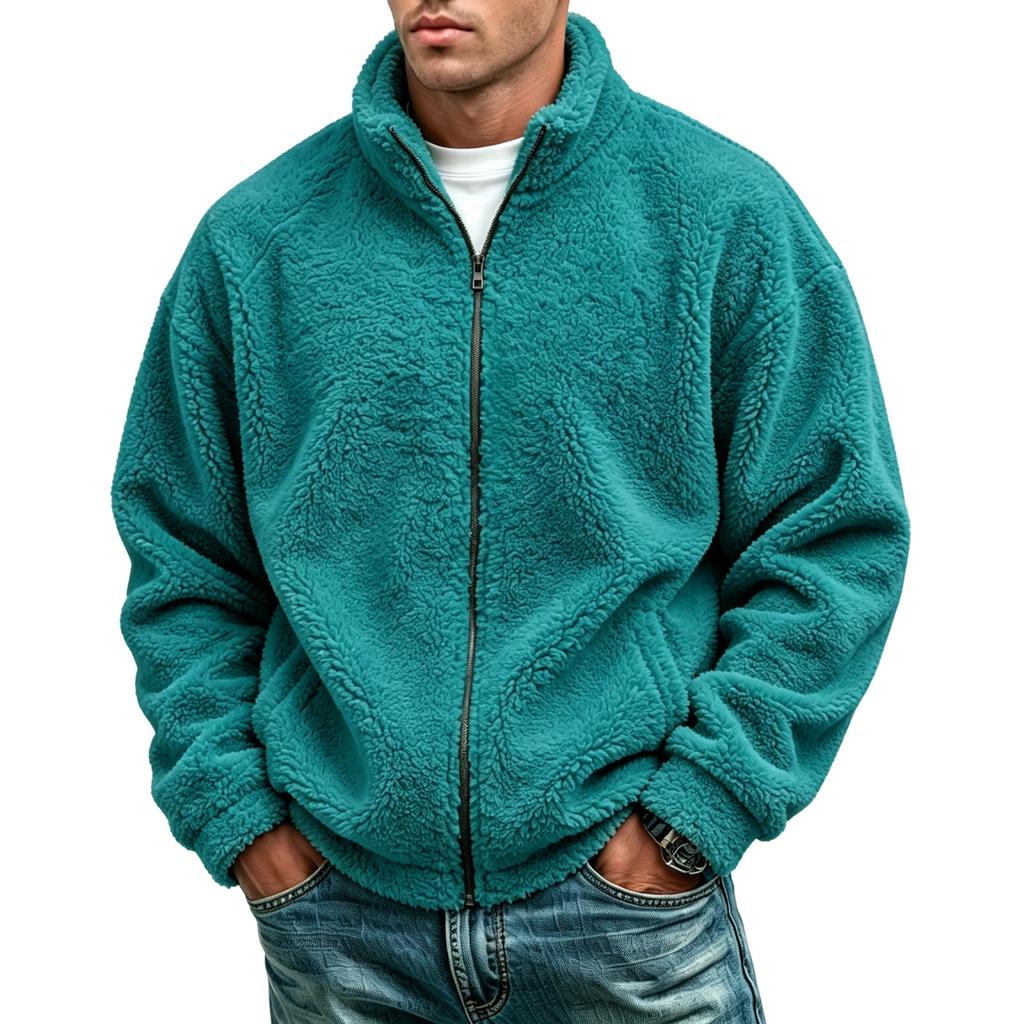 Men's Casual Long Sleeve Zip-Up Jacket for Everyday Wear