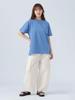 Beams Heart Printed Tee with Smile One Size Women's Embroidery, Blue,