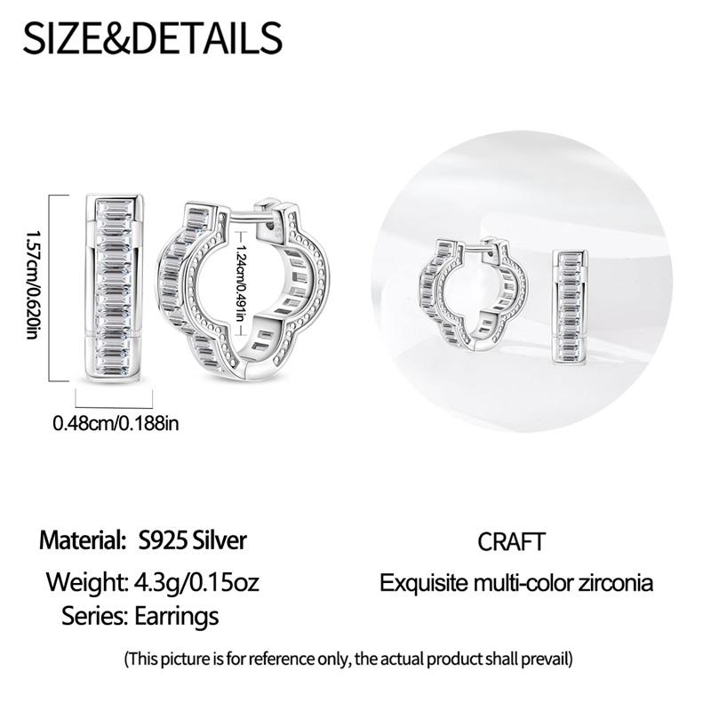 Snowflake Zircon Earrings Star Petal 925 Sterling Silver Women Zircon Ear Studs Sparkling Pave Hoop Earring Jewelry Gift