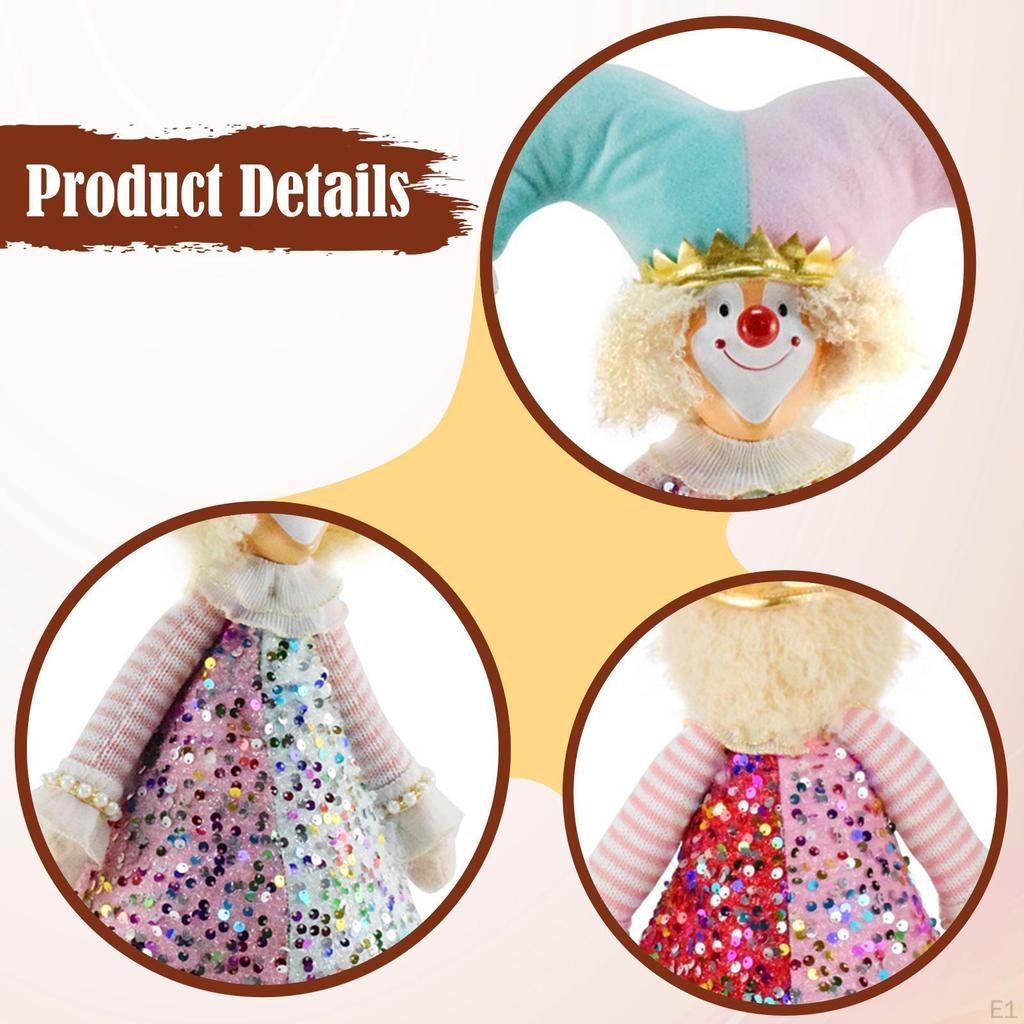Christmas Clown Doll Decoration Home Decor Xmas Figure Figurine Holiday Ornament for