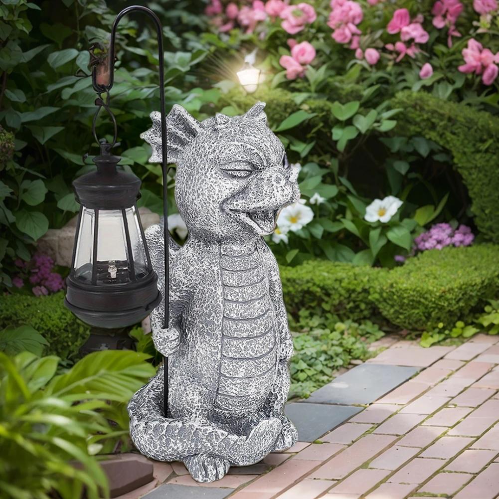 Solar Garden Statue Light Waterproof Creative Owl Figurine with LED Lamp Owl Solar Powered LED Light for Garden Patio and Lawn