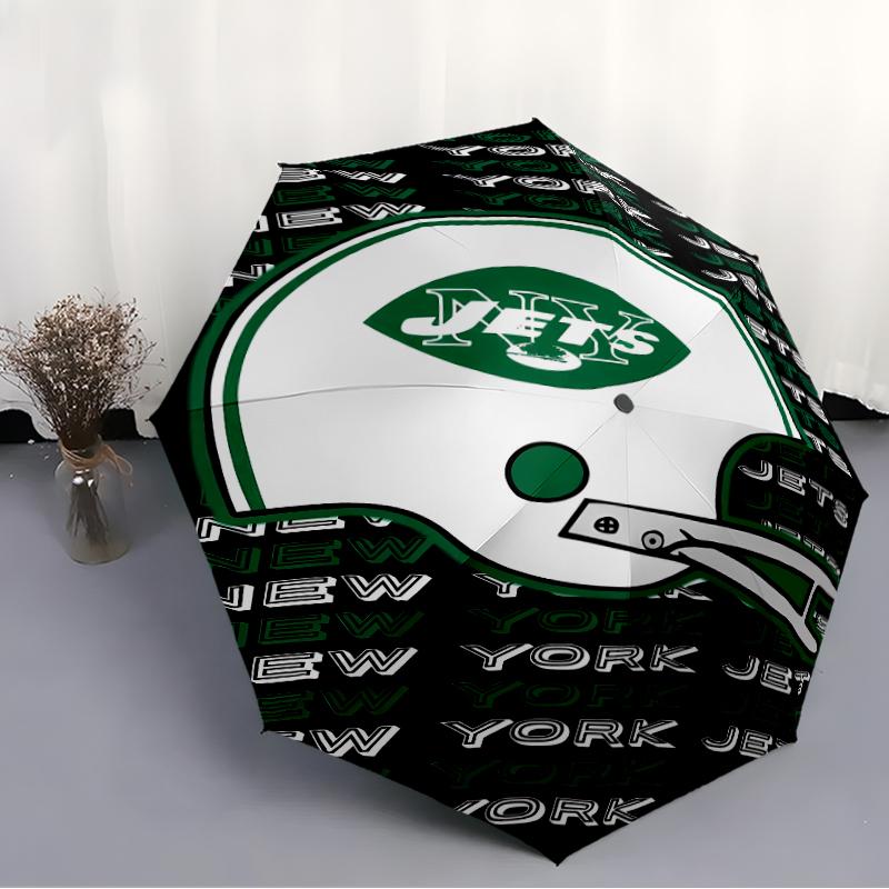 Printed New York Jets logo Folding Umbrella,Outdoor,Leisure,And Travel Umbrella,Durable Umbrella Fabric,Birthday And Holiday Gift