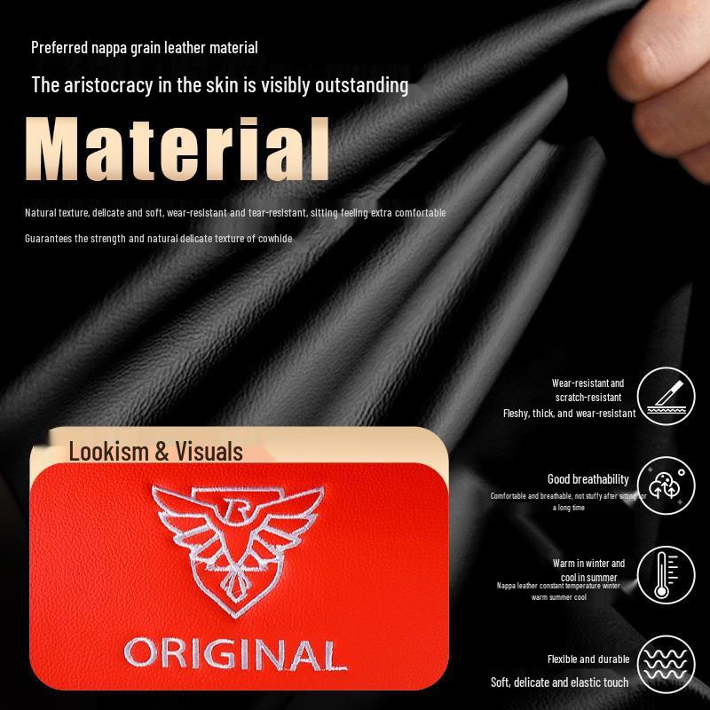 Universal Full-Surround Leather Car Seat Covers - Breathable, Wear-Resistant, Dirt-Resistant, Four-Season, for Five Seats.