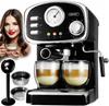 Machine à Espresso Manuelle Yoer 1100W 20Bar 10 Cafés + Mousseur à Lait