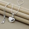 Copper Color Solid Small Heart Pendant Necklace 16-30 Inch Snake Chain For Women Wedding Charm Fashion Jewelry